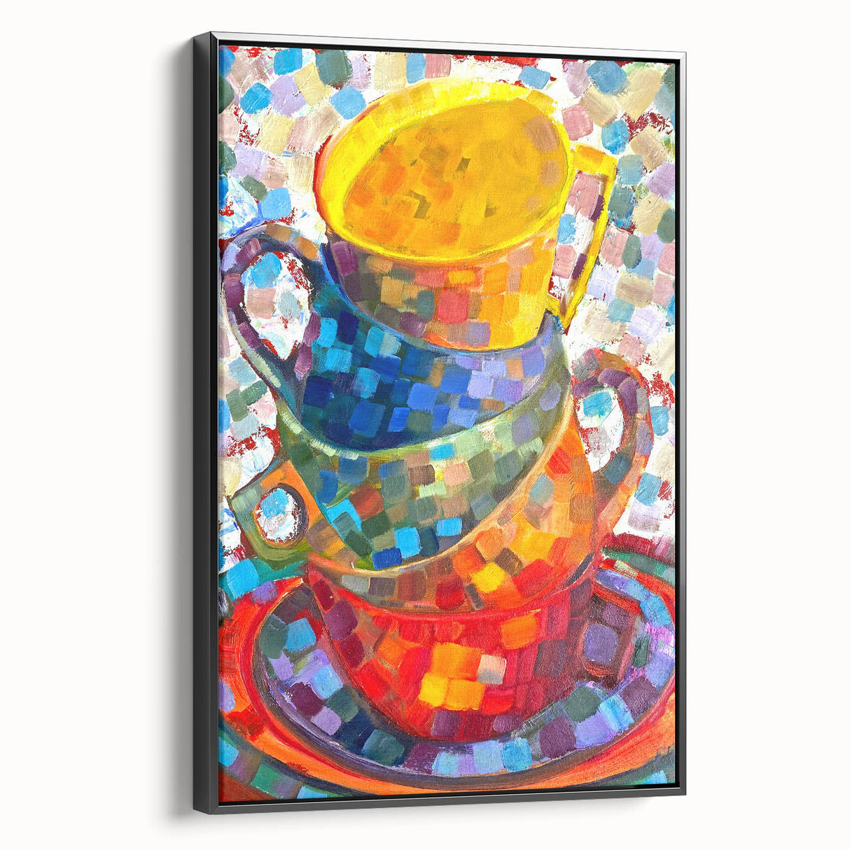 Framed canvas wall art featuring an abstract minimalist design with a sleek black frame, showcasing a modern aesthetic ideal for contemporary home decor.