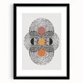 Abstract minimalist wall art featuring a sleek black frame and mat, showcasing a modern design perfect for contemporary home decor. Ideal for living rooms or offices, this piece adds an elegant touch to any space.