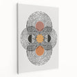 Stretched canvas artwork showcasing an abstract minimalist design with soft, muted colors, ideal for modern home decor. The side view highlights the canvas depth and texture, perfect for enhancing any living space's aesthetic.