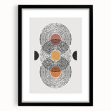 Abstract minimalist wall art collection featuring a framed piece with a black mat, showcasing a modern design ideal for contemporary decor, enhancing any living space.