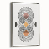 Framed minimalist wall art featuring an abstract design in silver tones, displayed from the side to showcase its sleek profile and modern aesthetic. Perfect for contemporary decor.