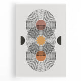 Abstract minimalist design wall art featuring subtle geometric shapes in soft pastel colors, elegantly stretched on canvas for a modern aesthetic. Ideal for contemporary home decor.