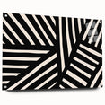 Abstract minimalist wall art collection displayed in acrylic glass, featuring a side view with visible mounting pins. The design showcases soft colors and geometric shapes, perfect for modern decor.