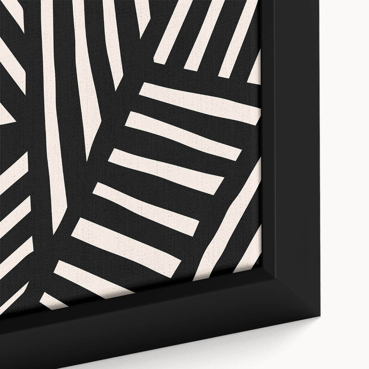 Close-up of a framed abstract minimalist design wall art piece, showcasing soft colors and geometric patterns, perfect for modern home decor.