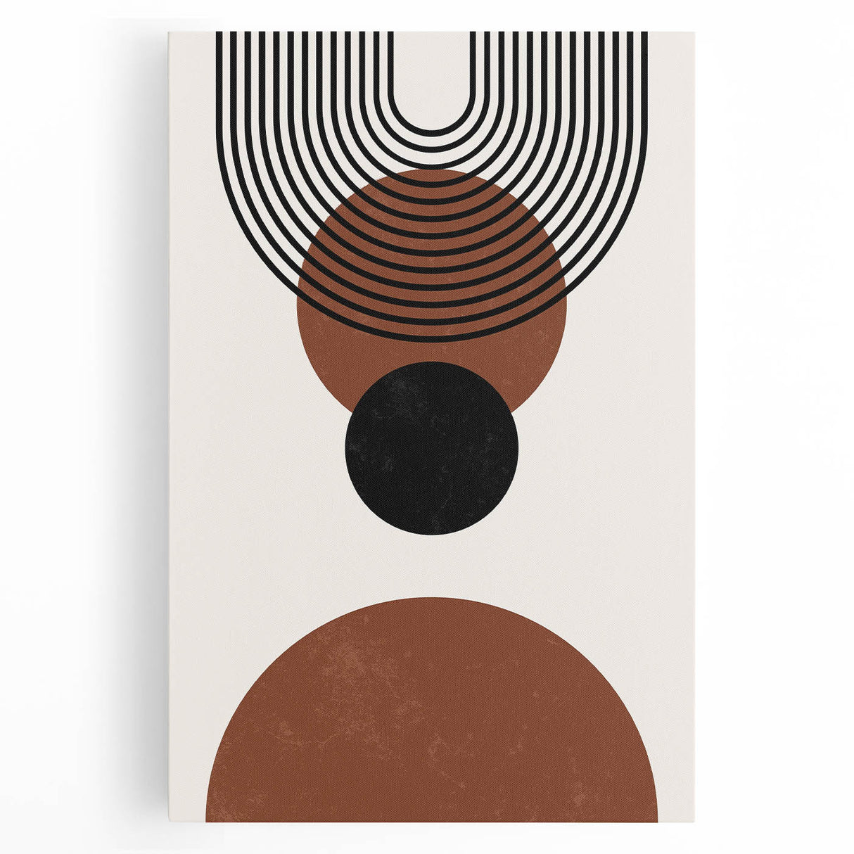Abstract minimalist wall art collection featuring a stretched canvas design with soft pastel colors and geometric shapes, ideal for modern home decor. This artwork enhances interior spaces with its serene aesthetic and contemporary style.