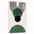 Abstract minimalist wall art collection displayed in a side view, featuring elegant acrylic glass framing and decorative pins, enhancing modern decor aesthetics.