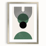 Abstract minimalist wall art design featuring a silver frame and mat, showcasing a modern aesthetic perfect for contemporary home decor. Ideal for enhancing living spaces.