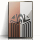 Framed abstract minimalist wall art design in silver, showcasing a contemporary aesthetic with clean lines, perfect for modern home decor.