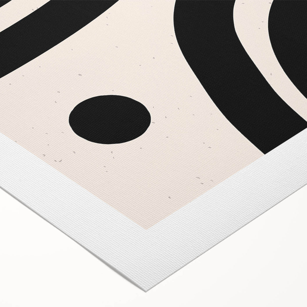 Abstract minimalist wall art design on rolled canvas featuring soft earth tones and geometric shapes, perfect for modern home decor. Packaged securely in a cardboard tube for safe delivery.