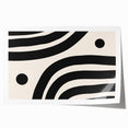 Rolled print featuring an abstract minimalist design in soft pastel colors, showcasing geometric shapes and fluid lines, ideal for modern home decor.