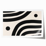 Rolled print featuring an abstract minimalist design in soft pastel colors, showcasing geometric shapes and fluid lines, ideal for modern home decor.