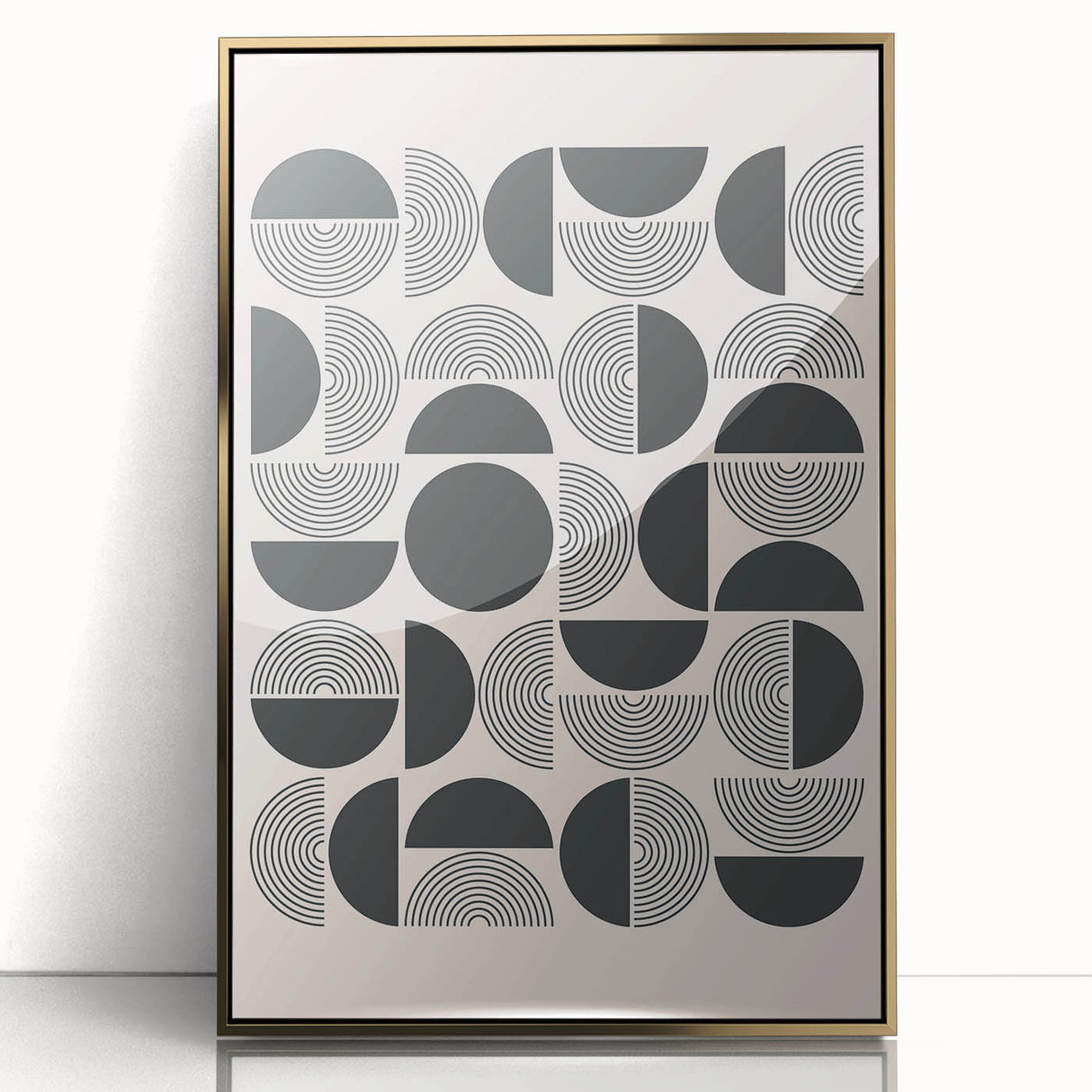 Framed abstract minimalist wall art design showcasing a gold-accented acrylic finish, perfect for modern home decor, capturing elegance and sophistication.