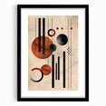 Abstract minimalist wall art design in a black frame with a mat, showcasing sleek lines and neutral tones, perfect for modern home decor and stylish interiors.
