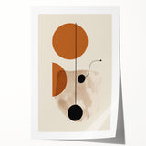 Abstract minimalist wall art print showcasing geometric shapes in soft pastel colors, rolled and ready for display, emphasizing modern decor aesthetics. Perfect for adding a contemporary touch to any living space.
