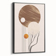 Framed canvas wall art featuring an abstract minimalist design with a sleek black frame, showcasing a contemporary aesthetic suitable for modern decor.
