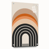 Abstract minimalist wall art collection displayed in a side view, showcasing unique acrylic glass design with decorative pins, ideal for modern home decor.