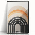 Abstract minimalist wall art design featuring a framed black acrylic piece, showcasing geometric patterns with a sleek front view, ideal for modern interior decor.