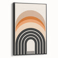 Framed abstract minimalist wall art design showcasing a sophisticated black color palette, displayed from a side view, perfect for modern home decor.