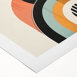 Abstract minimalist wall art design featuring soft pastel colors and geometric shapes on rolled canvas, ideal for modern home decor. Perfect for adding a touch of sophistication to any room, this artwork enhances aesthetic appeal while maintaining a serene vibe.