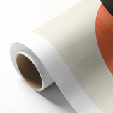 Abstract minimalist wall art design on rolled canvas, showcasing soft pastel colors and geometric shapes, ideal for modern home decor. Packaged securely in a cardboard tube for safe delivery.