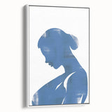 Framed abstract minimalist wall art in soft tones, showcasing a sleek design with white framing, perfect for modern decor.