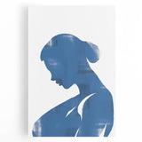 Abstract minimalist wall art design on stretched canvas, showcasing soft pastel colors and geometric shapes, perfect for modern decor.