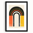 Abstract minimalist wall art design featuring a black frame and mat, showcasing a modern aesthetic. Ideal for contemporary home decor, this piece enhances any space with its sleek lines and neutral tones, perfect for living rooms or offices.