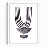 Abstract minimalist design wall art collection featuring a white frame with a mat, showcasing a clean and modern aesthetic ideal for contemporary decor. The artwork emphasizes simplicity and elegance, perfect for enhancing living spaces or office environments.