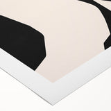 Abstract minimalist wall art design featuring geometric shapes in muted tones of beige, gray, and blue on a rolled canvas, ideal for modern home decor.