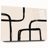 Abstract minimalist wall art collection displayed in acrylic glass, showcasing a side view of modern design elements with soft, muted colors, perfect for contemporary decor.