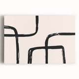 Abstract minimalist wall art design featuring soft pastel colors and geometric shapes on stretched canvas, perfect for modern home decor and artistic expression.
