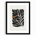 Abstract minimalist wall art featuring a black-framed design, showcasing geometric shapes and soft color tones, perfect for modern home decor.