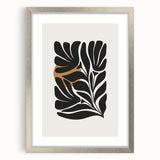 Abstract minimalist wall art collection featuring a silver-framed design with a mat, showcasing a modern aesthetic perfect for contemporary interior decor. Ideal for living rooms or art galleries, this piece adds sophistication and elegance to any space.