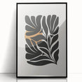 Framed abstract minimalist wall art design showcasing a black acrylic finish, perfect for modern decor. Ideal for enhancing contemporary living spaces.