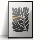 Framed abstract minimalist wall art design showcasing a black acrylic finish, perfect for modern decor. Ideal for enhancing contemporary living spaces.