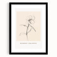 Framed abstract minimalist wall art collection featuring a sleek black frame and white mat, showcasing a contemporary design suitable for modern decor.