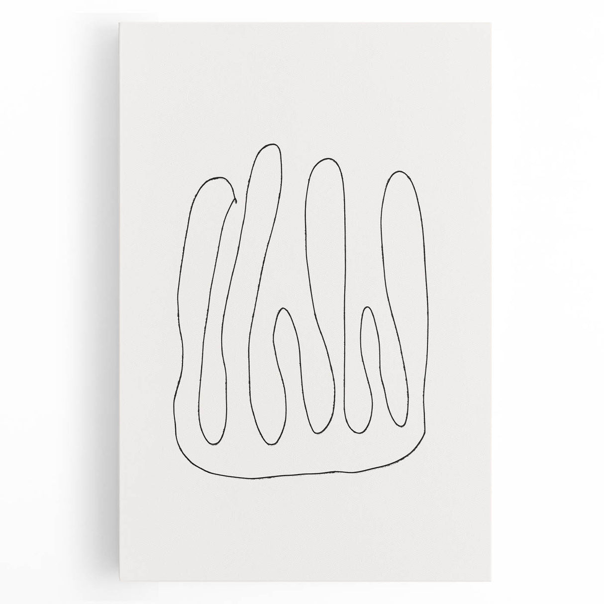 Abstract minimalist wall art collection on stretched canvas, showcasing soft pastel colors and geometric shapes, perfect for modern decor.