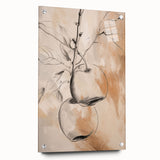 Acrylic glass wall art showcasing a minimalist abstract design in vibrant colors, displayed with pins against a clean background.
