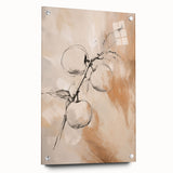 Abstract minimalist wall art design displayed in an acrylic glass frame, showcasing vibrant colors and geometric shapes, perfect for modern decor.