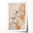 Abstract minimalist wall art print showcasing soft pastel colors and geometric shapes, rolled up for easy shipping and display.