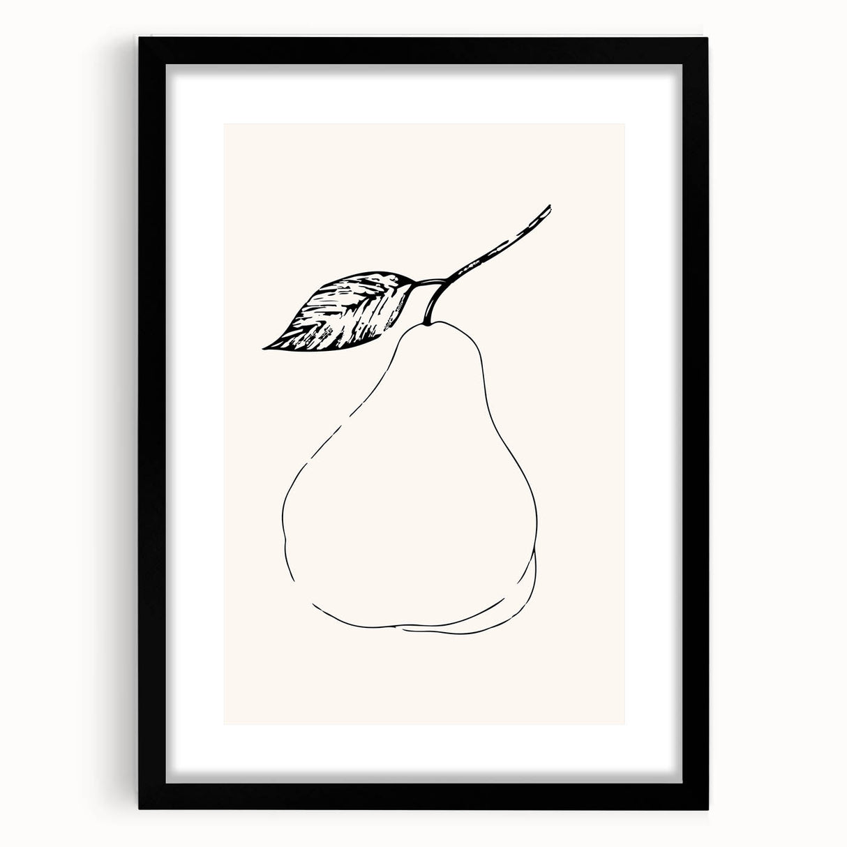Abstract minimalist wall art collection displayed in a black frame with a mat, showcasing a modern design ideal for contemporary spaces.