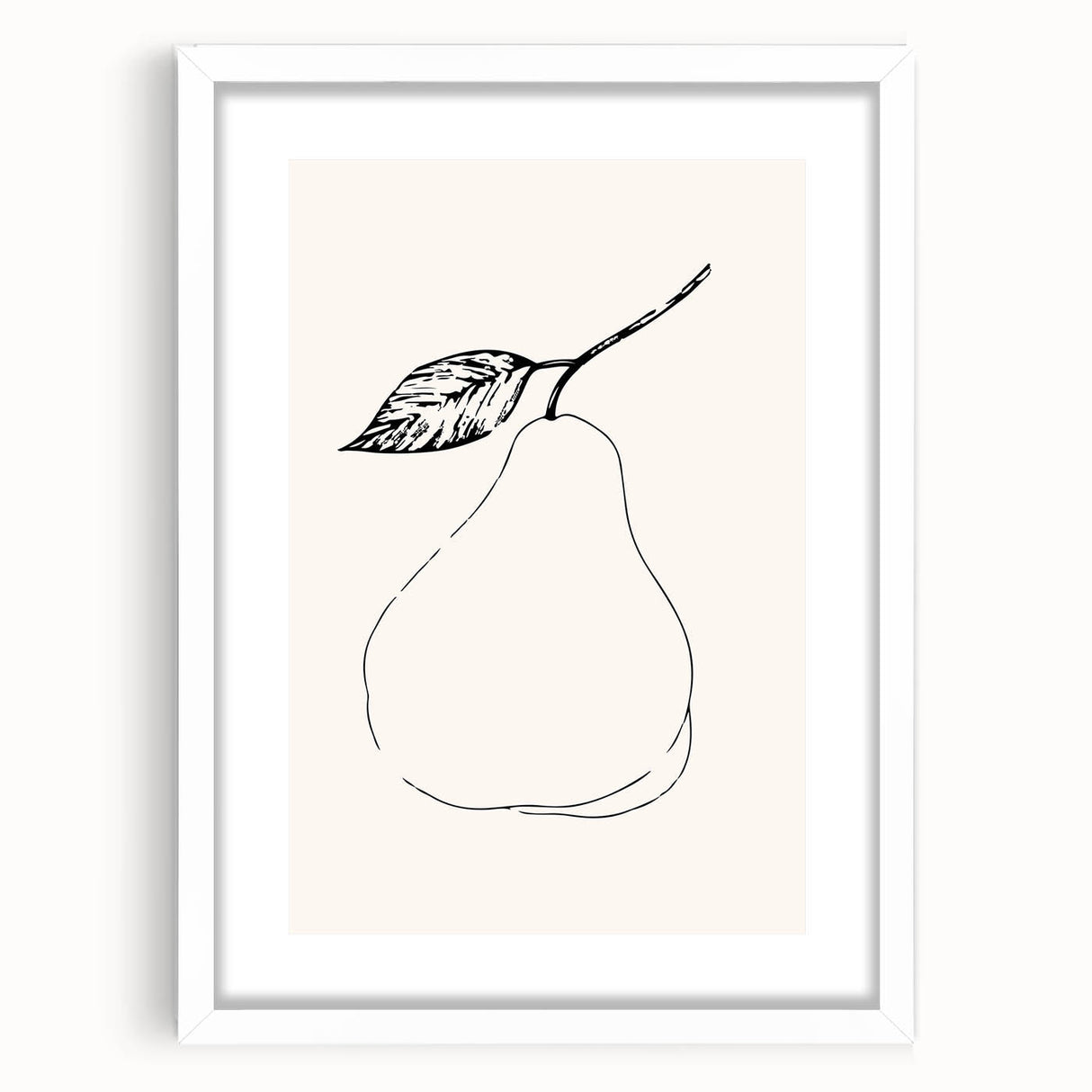 Framed abstract minimalist wall art in a white mat, showcasing a modern design with soft colors, ideal for contemporary decor.
