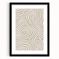 Minimalist abstract wall art collection featuring a sleek black frame and mat, showcasing elegant geometric designs in a modern setting.