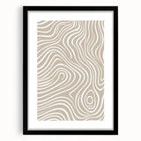 Minimalist abstract wall art collection featuring a sleek black frame and mat, showcasing elegant geometric designs in a modern setting.