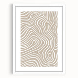 Minimalist abstract wall art print in a white frame with mat, showcasing soft pastel colors and geometric shapes, perfect for modern decor.