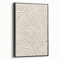 Framed abstract minimalist wall art featuring a sleek black canvas design, showcasing a modern aesthetic with a subtle side view.