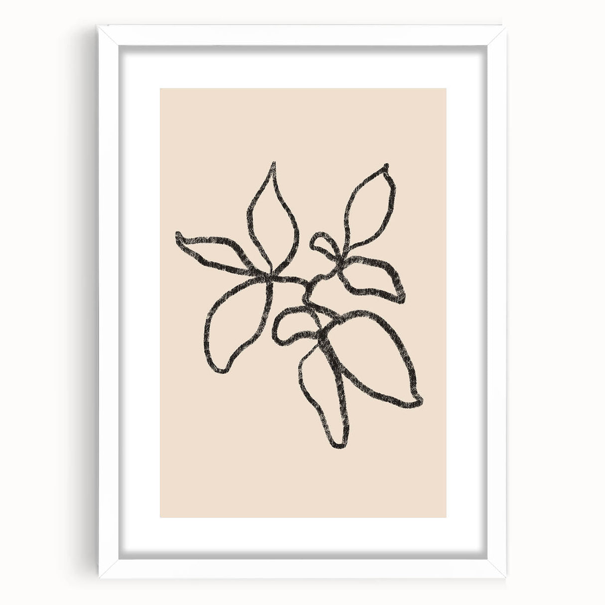 Abstract minimalist wall art collection in a white frame with a mat, showcasing soft pastel colors and geometric shapes, perfect for modern decor.