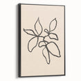 Framed canvas art showcasing an abstract minimalist design with soft pastel colors, viewed from the side, emphasizing its sleek profile and modern aesthetic.