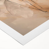 Abstract minimalist wall art design on rolled canvas, showcasing soft pastel colors and fluid shapes, perfect for modern home decor.