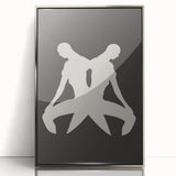 Framed minimalist wall art featuring abstract silver designs in an acrylic surface, showcasing modern elegance and sophistication for home decor.
